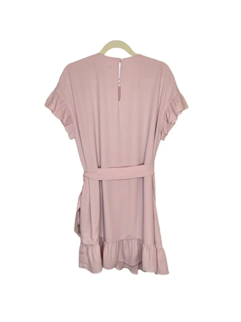 Aritzia Wilfred Ninette Ruffle Wrap Dress in Rose Quartz, M